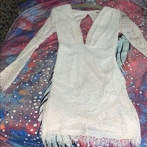 LF White Lacey Dress Size S